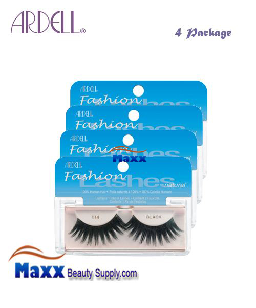 4 Package - Ardell Fashion Lashes Eye Lashes 114 - Black